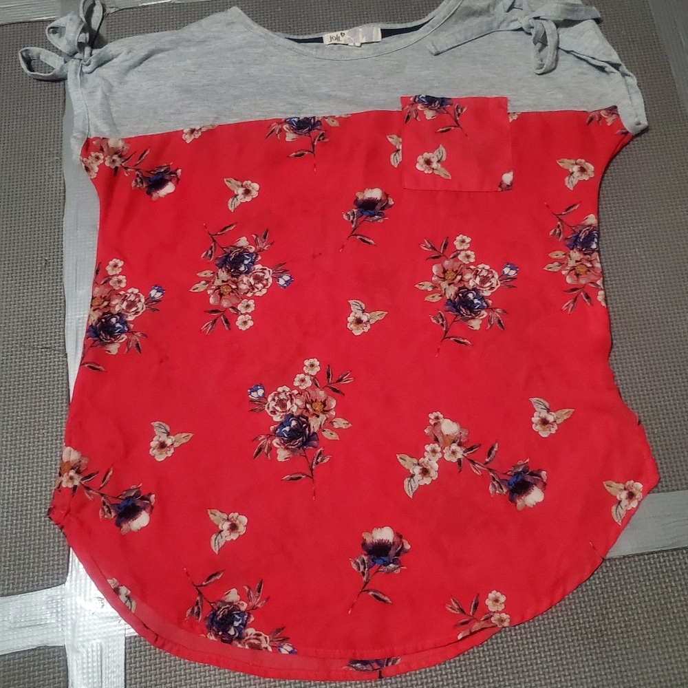 Pink floral blouse